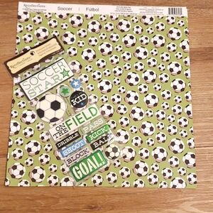 Recollections Soccer scrapbook page & stickers